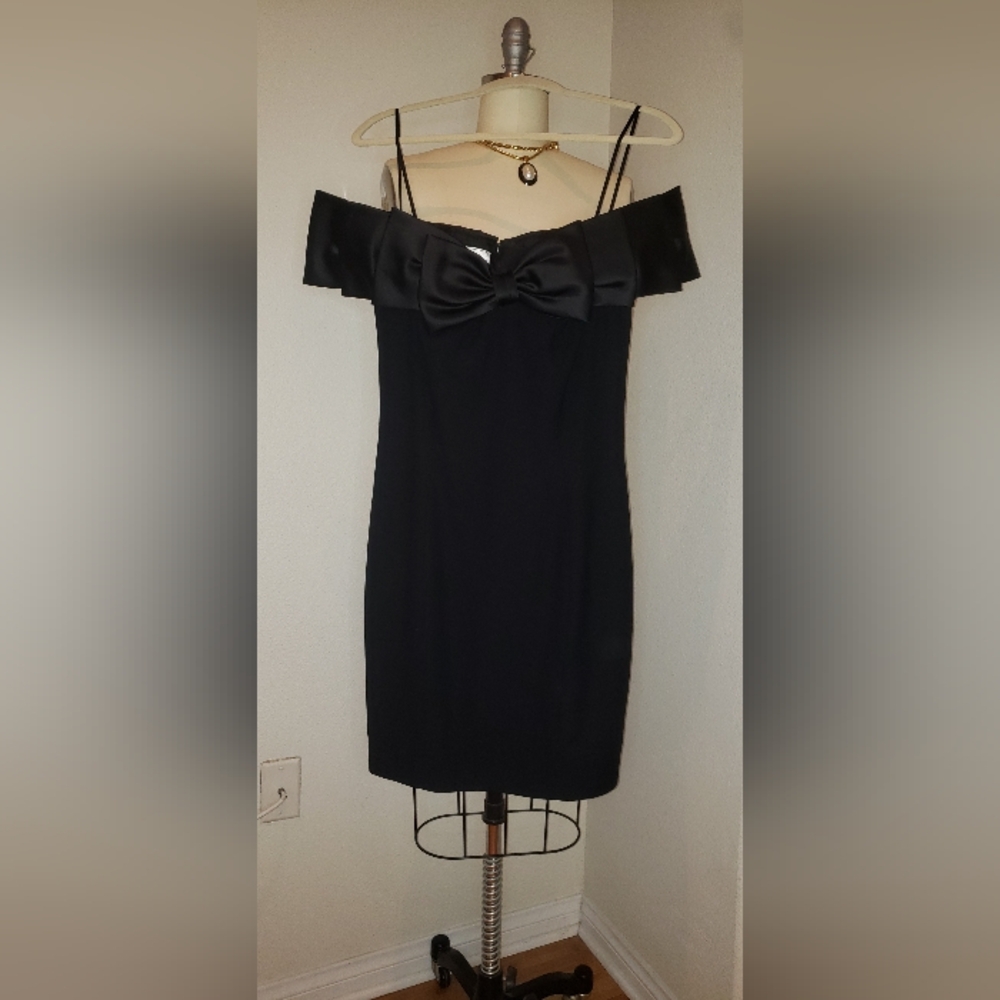 Vintage Black Dress with Bow Detail
